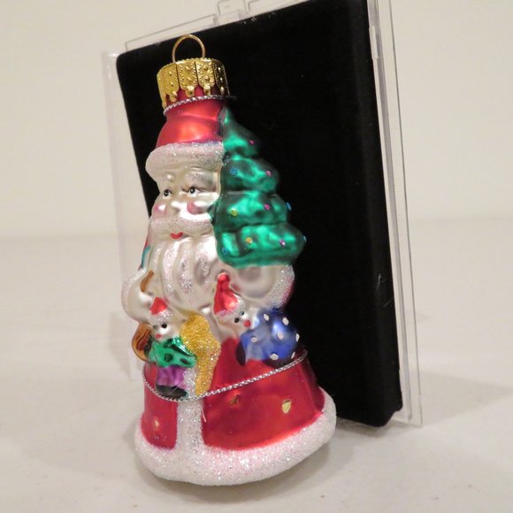 Christmas Glass Ornament Santa Handcrafted by Unique Treasure Gift Box Keepsake - Picture 4 of 6